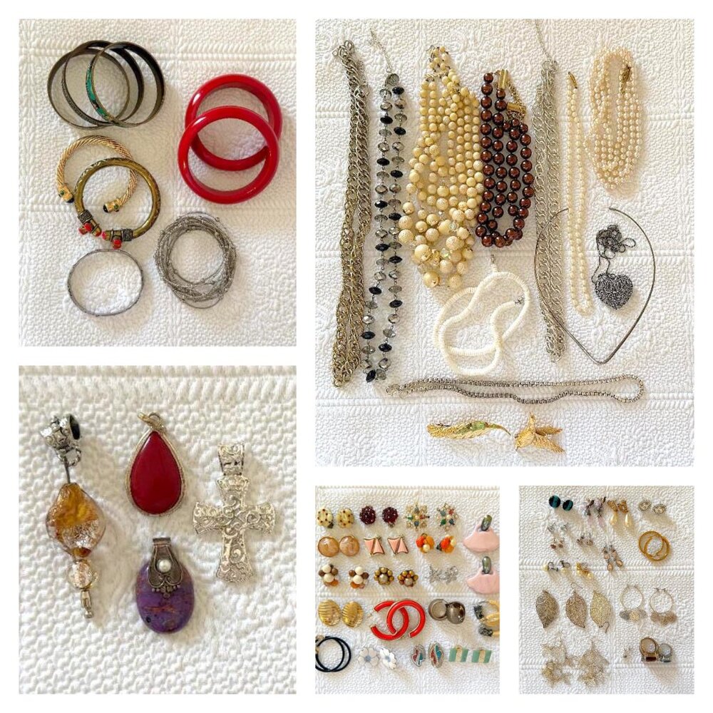 Lot of Vintage Costume Jewelry - Necklaces, Pendants, Bracelets, Rings, Earrings
